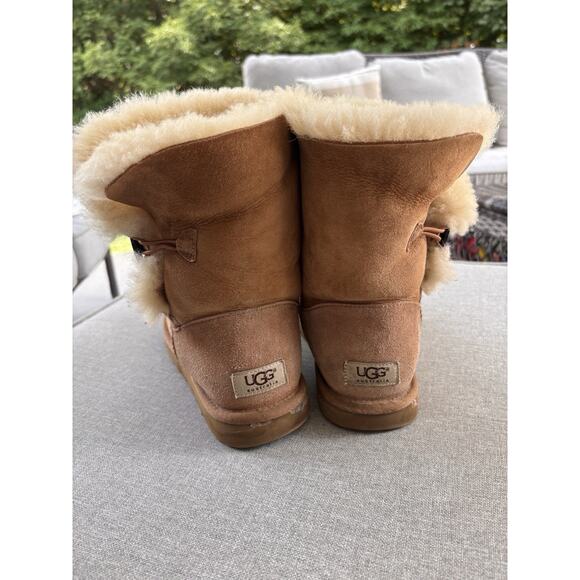 UGG Bailey Button II Women's Size 9 Shoes Brown Suede Comfort Shear Lined Boots - Picture 5 of 12